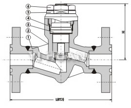 Flanged end pressure-seal piston check valve brief figure of structure
